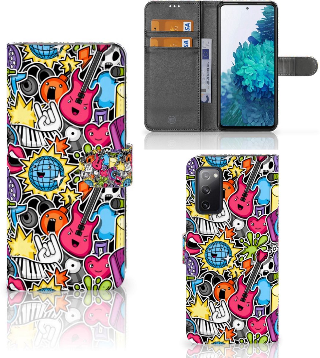 Boekhoesje voor Samsung Galaxy S20 FE Wallet Case met Pasjes Punk Rock
