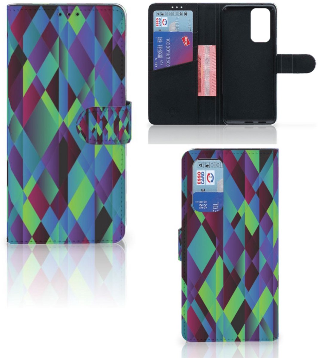 OnePlus 9 Pro Book Case Abstract Green Blue