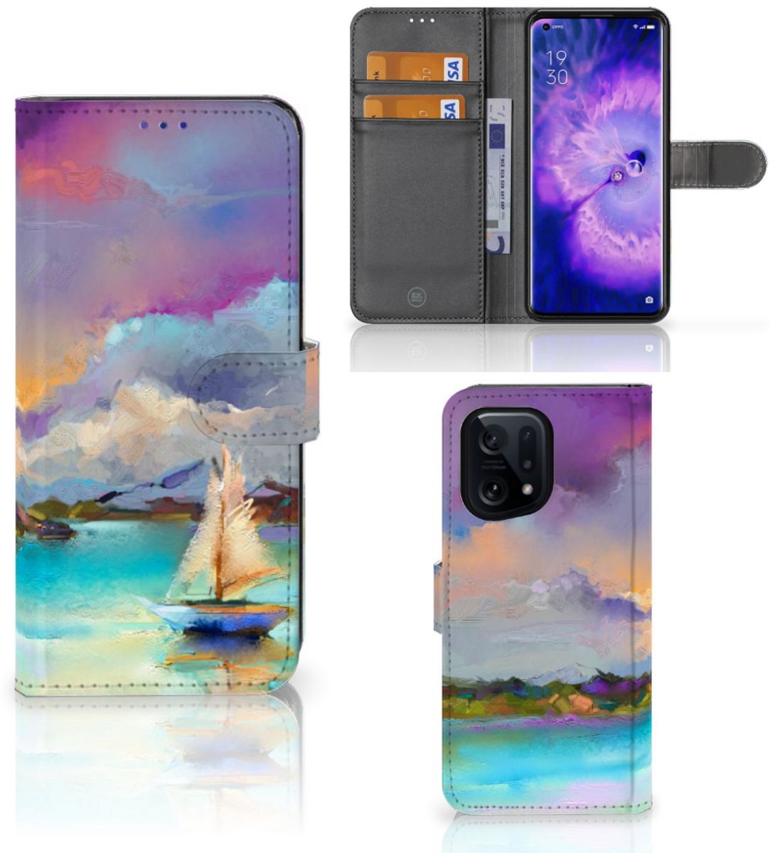 Book Case voor Hoesje OPPO Find X5 Boat