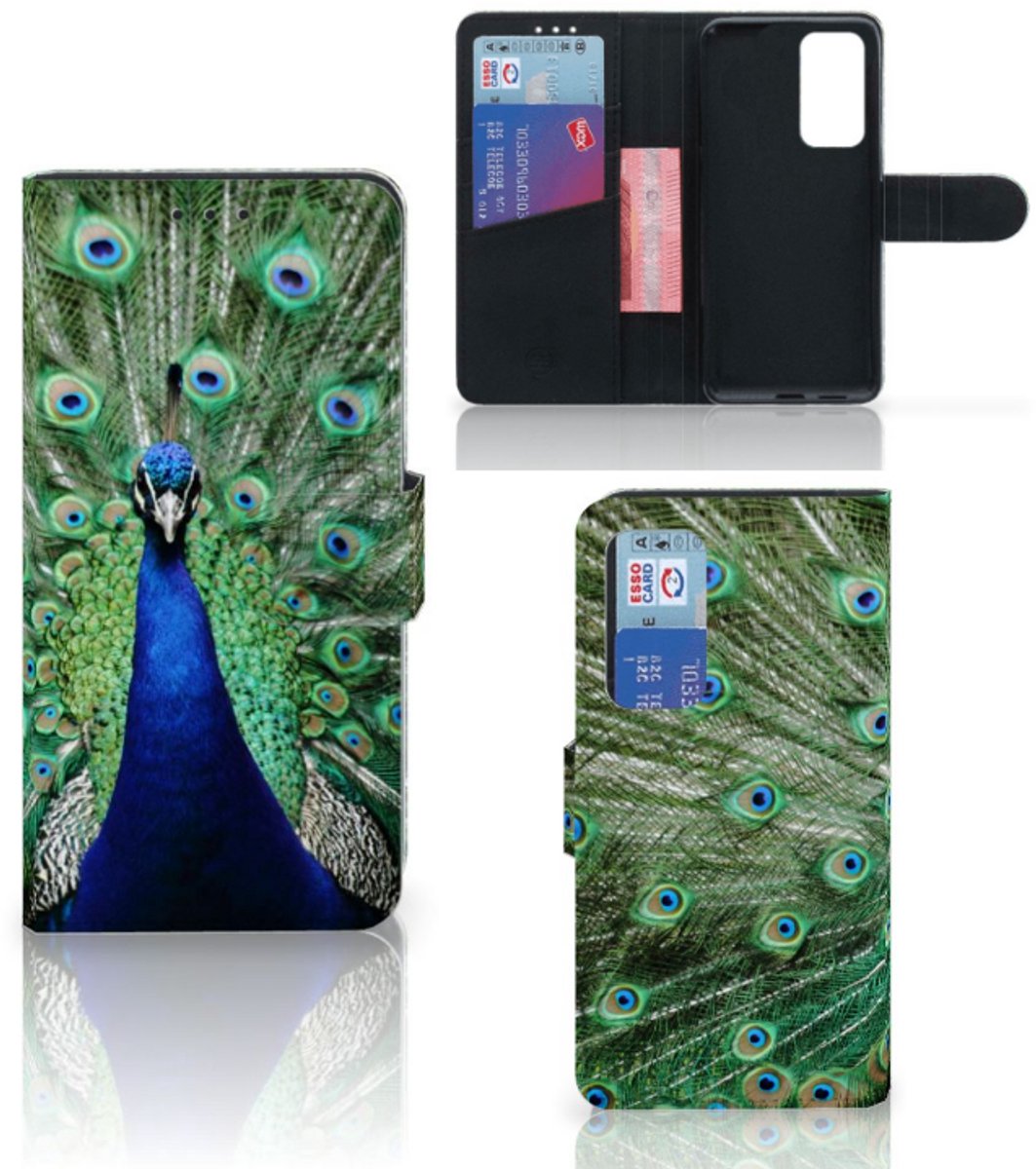 Huawei P40 Telefoonhoesje met Pasjes Pauw