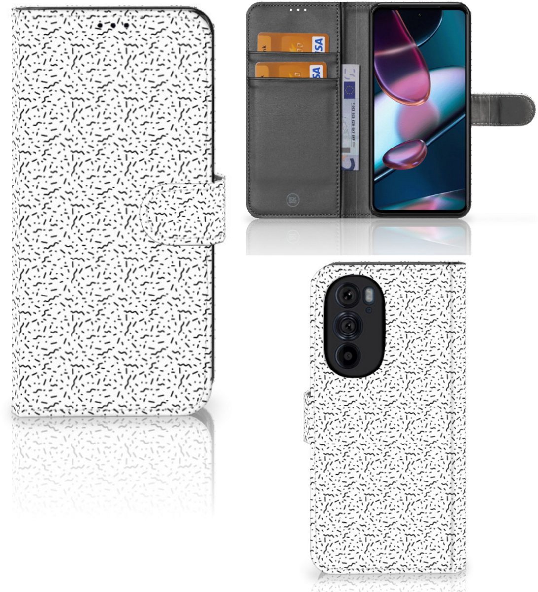 Motorola Edge 30 Pro Telefoon Hoesje Stripes Dots
