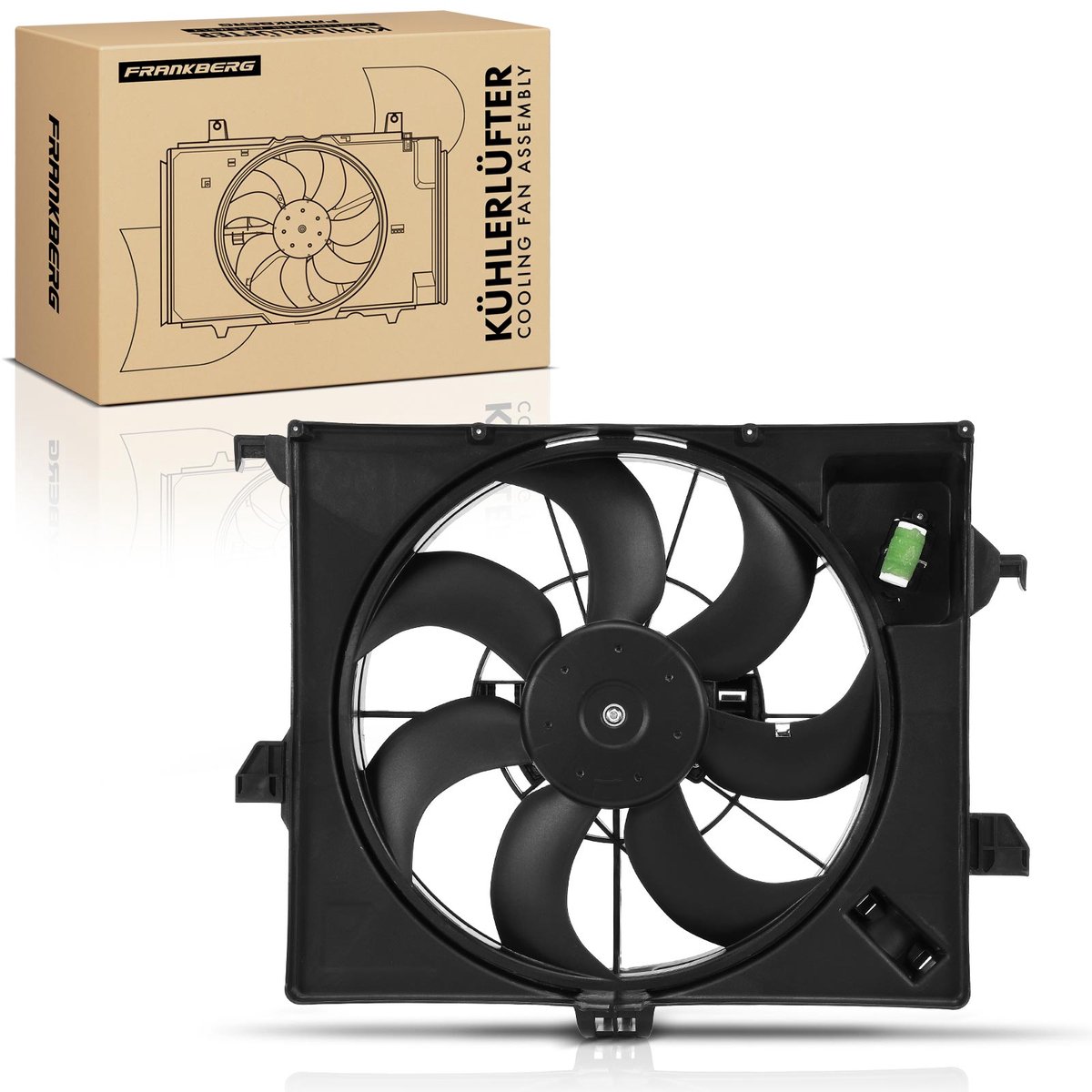 Frankberg 1x Motorradiateur Enkele ventilator