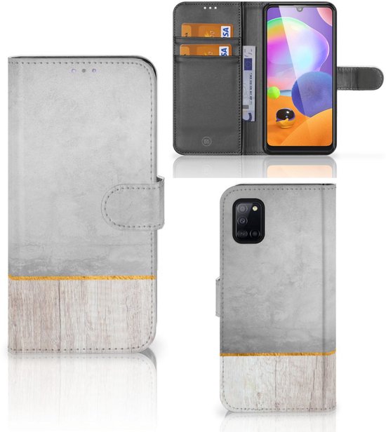 Coque Téléphone Samsung Galaxy A31 Coque de Protection pour Béton Bois