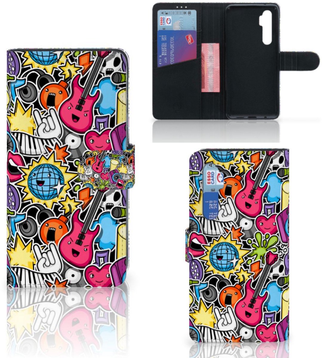 Xiaomi Mi Note 10 Lite Wallet Case met Pasjes Punk Rock