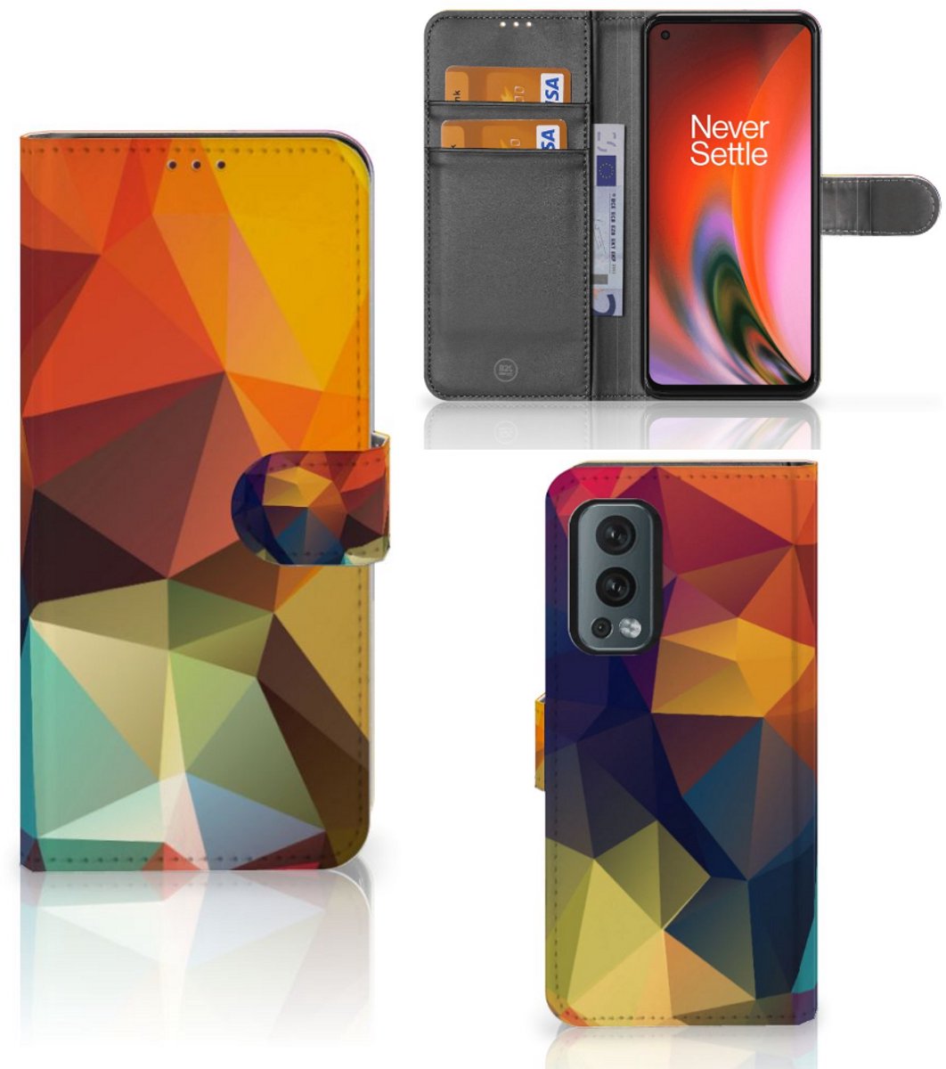 OnePlus Nord 2 5G Book Case Polygon Color
