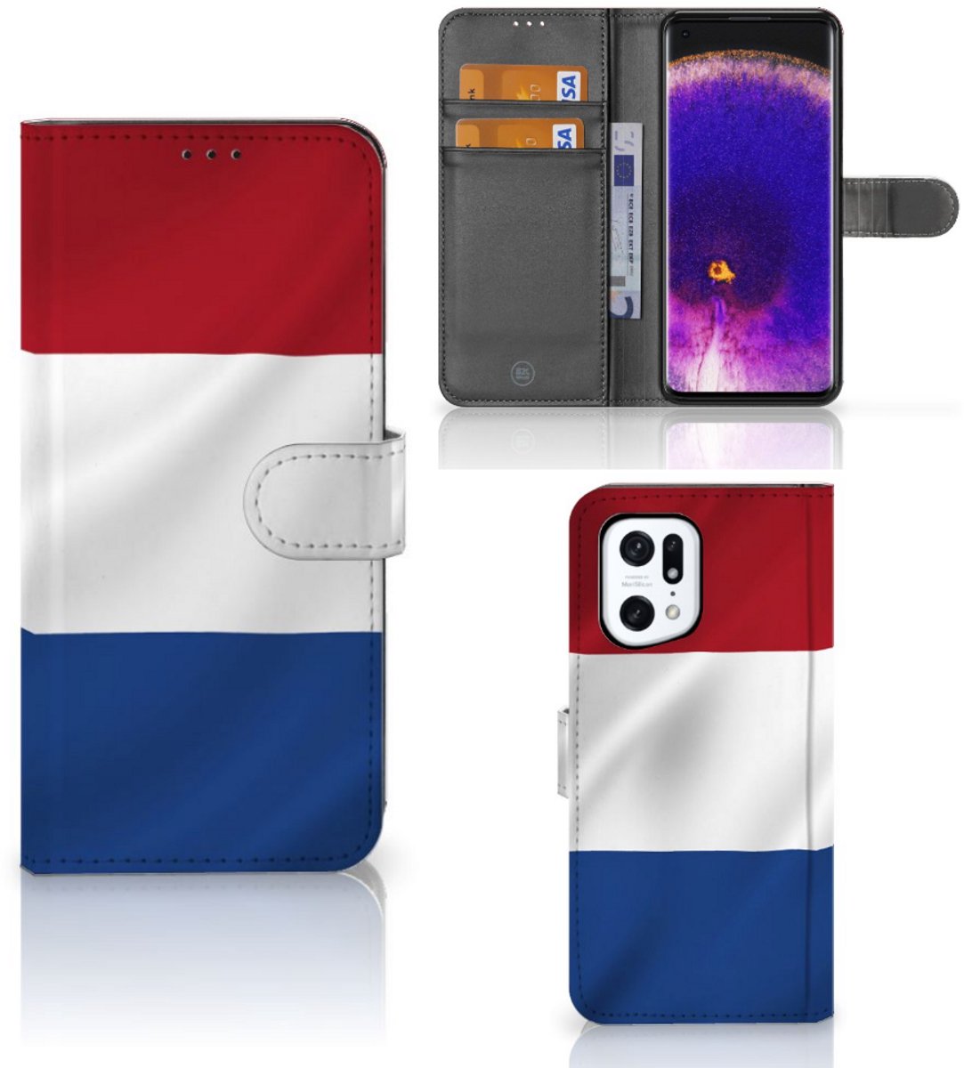OPPO Find X5 Pro Bookstyle Case Nederlandse Vlag