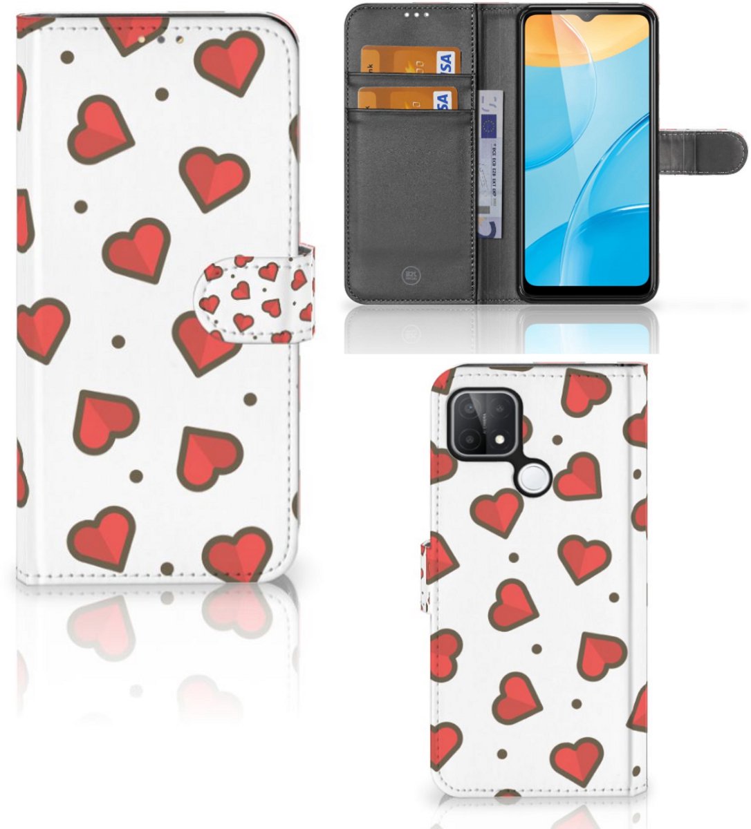 OPPO A15 Telefoon Hoesje Hearts