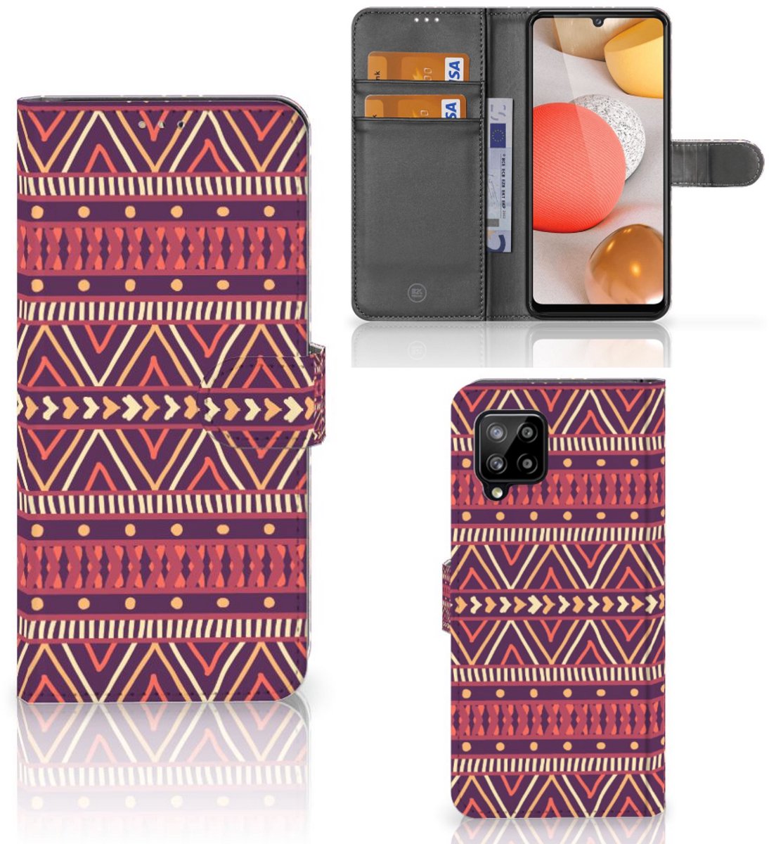 Samsung Galaxy A42 5G Telefoon Hoesje Aztec Paars