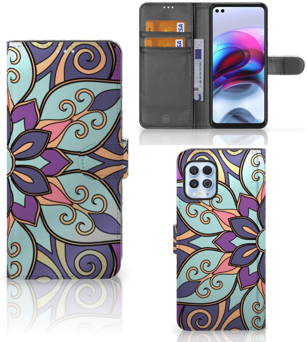 Motorola Moto G100 Hoesje Purple Flower