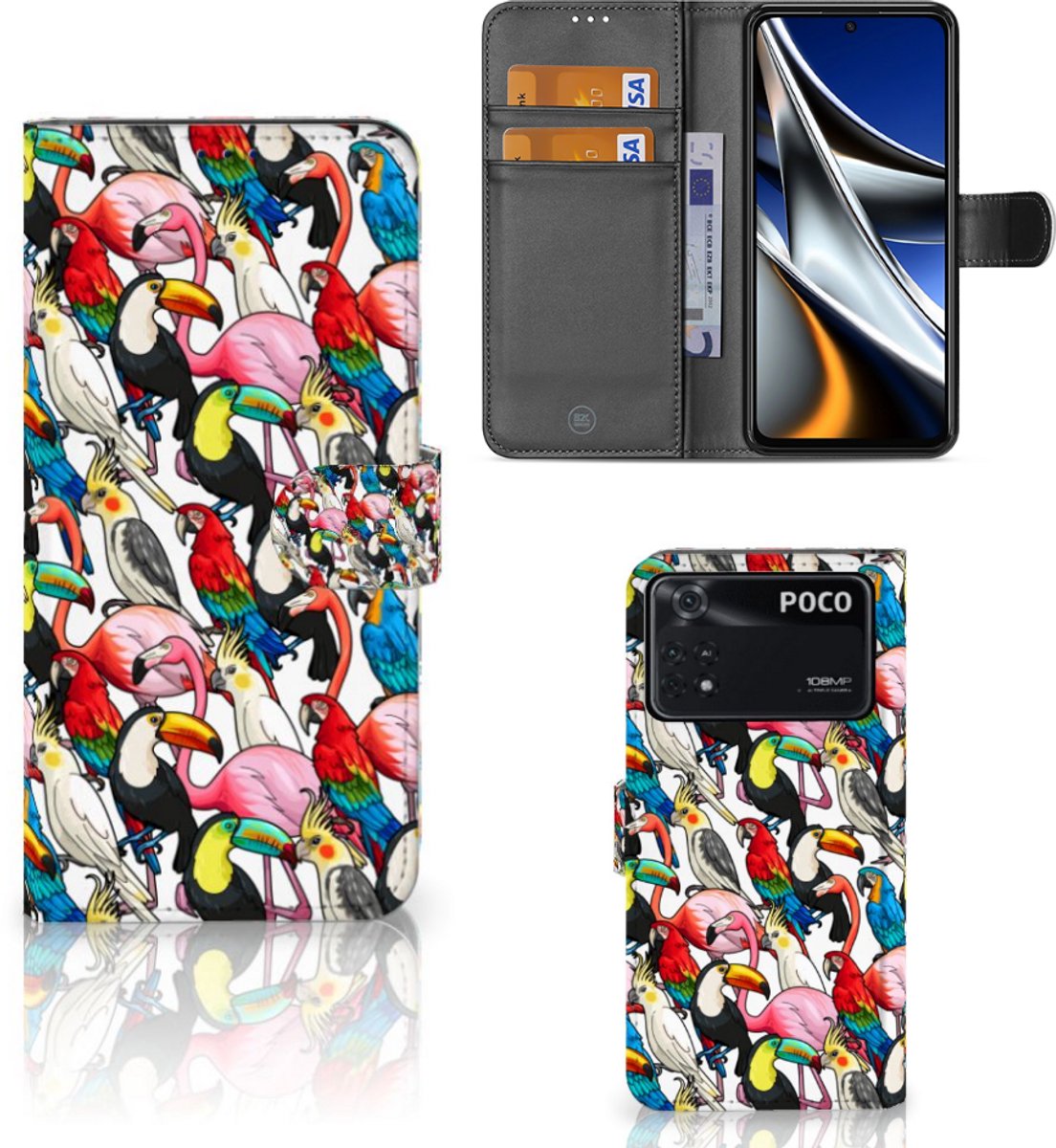 Xiaomi Poco X4 Pro 5G Telefoonhoesje met Pasjes Birds
