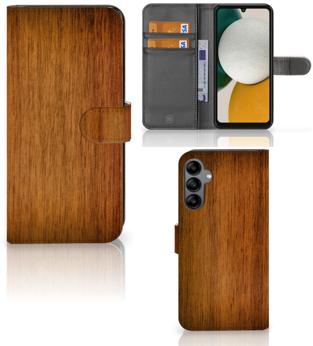 Samsung Galaxy A34 Book Style Case Donker Hout
