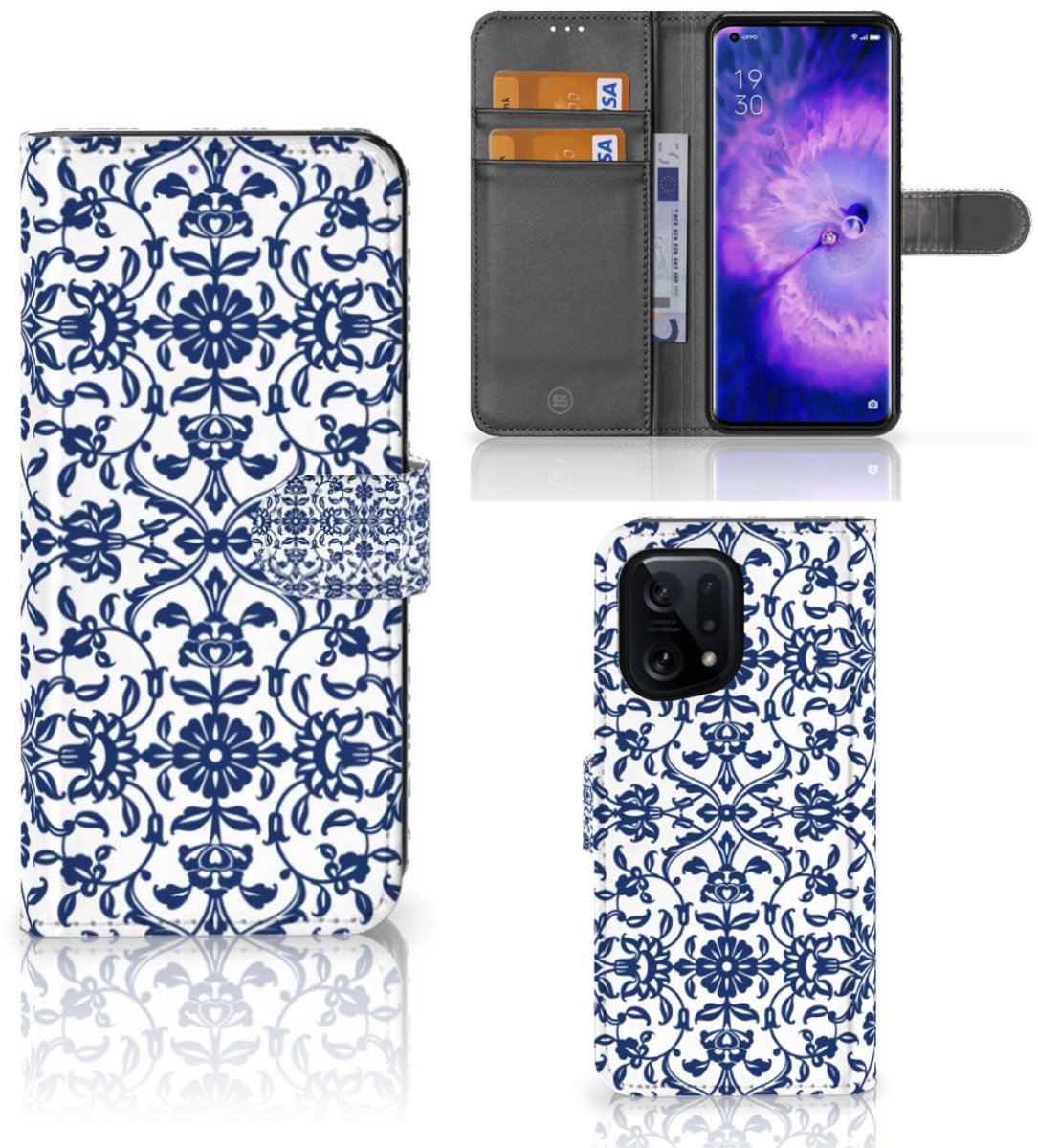 OPPO Find X5 Hoesje Flower Blue