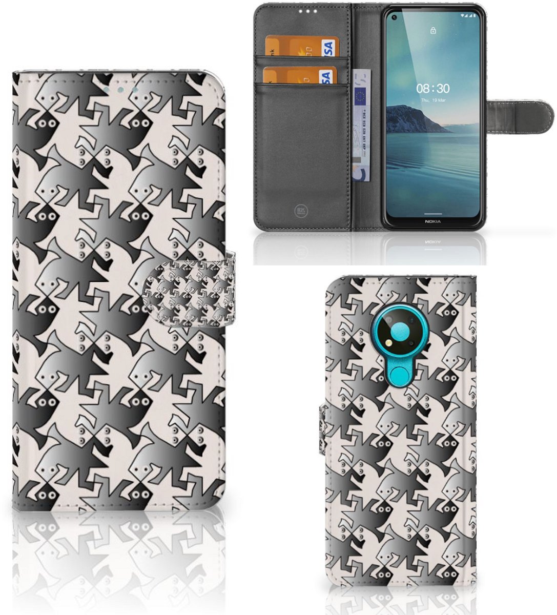 Nokia 3.4 Telefoonhoesje met Pasjes Salamander Grey
