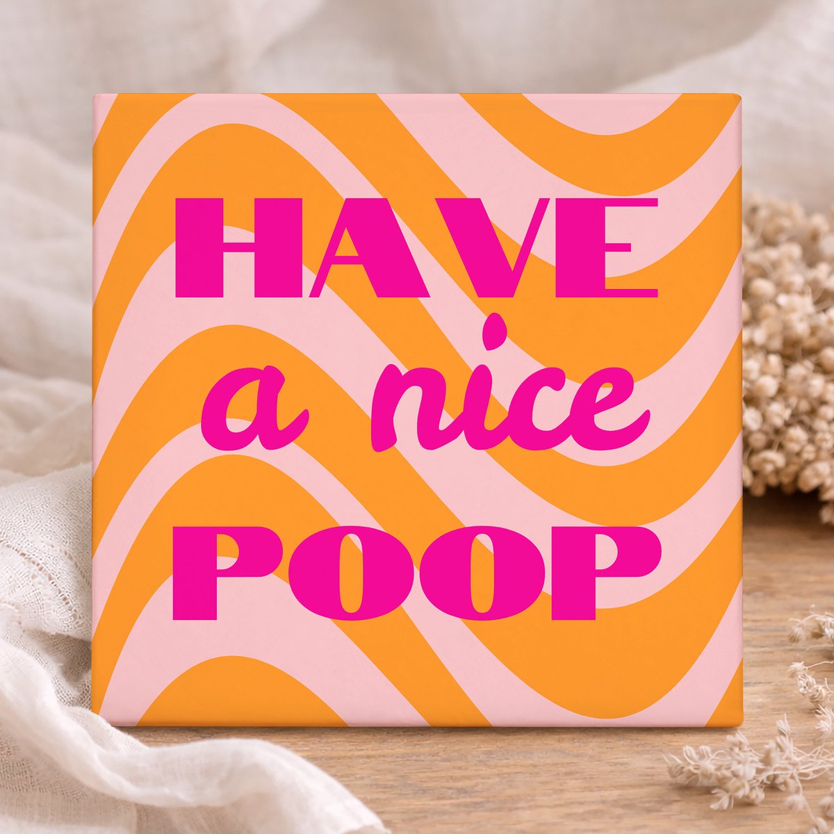 Printazzy - Tegeltjes met Tekst en Afbeelding - Have A Nice Poop - Decoratie Toilet - Badk