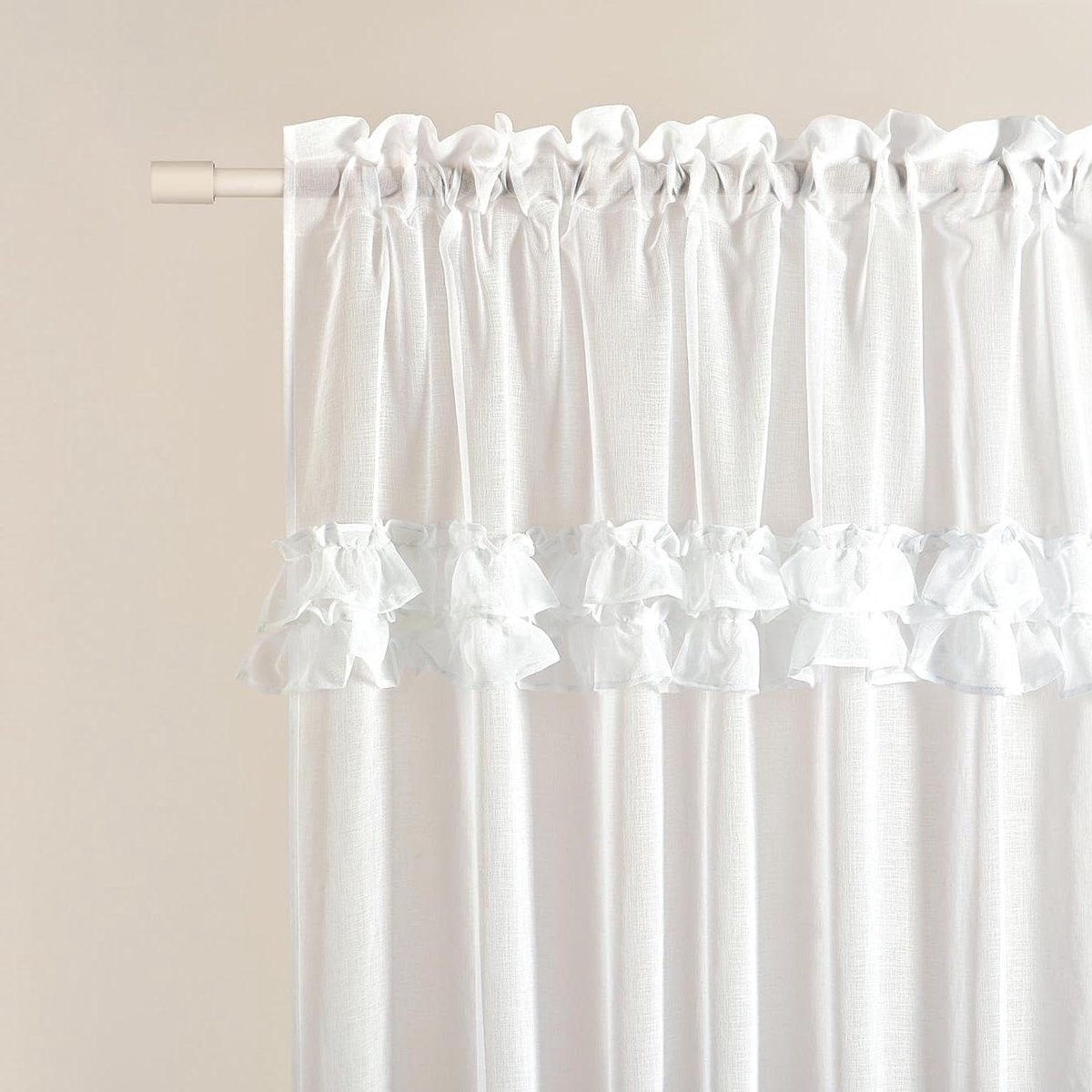 ROOM99 Frilla gordijn met plooiband, 400 x 250 cm breedte x hoogte, voor woonkamer, slaapk