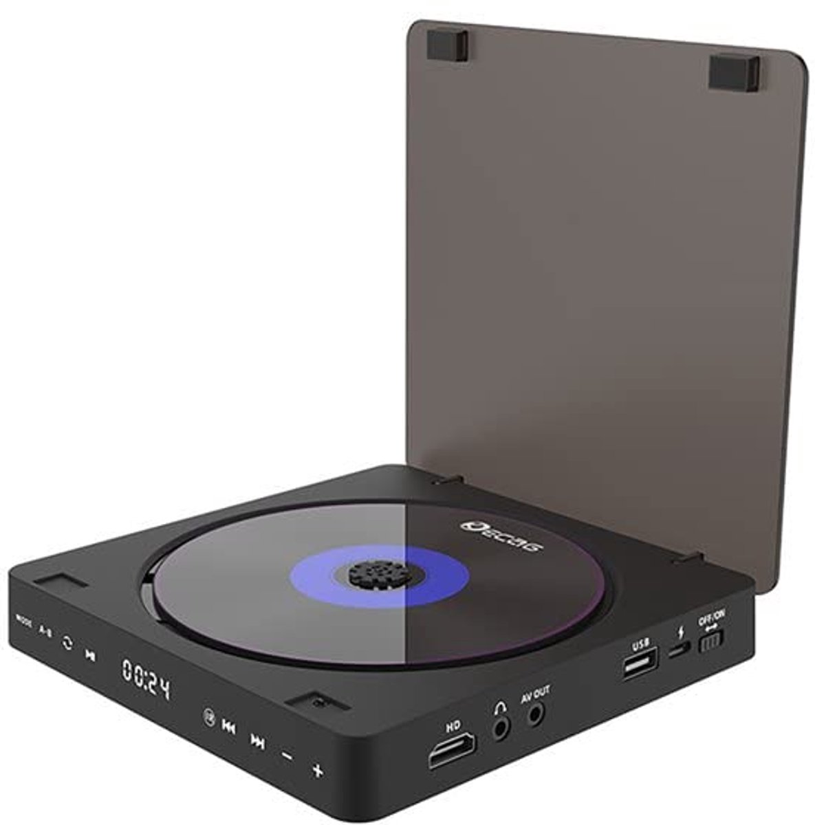 Draagbare cd-speler - Voorzien van HDMI- en AV-uitgangen - Multifunctionele dvd-speler (kan geen Blu-ray-dvd's afspelen, alleen geschikt voor tv's of projectoren) - Ondersteunt 1080p-videoweergave-Ondersteuning voor touchscreen en draadloze streaming