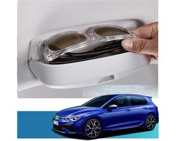 RUIYA Auto brillenhouder compatibel met V W Golf8 Mk8 (2020+) brillenkoker zonnebrilhouder brillenetui multifunctionele autobrilhouder (wit)