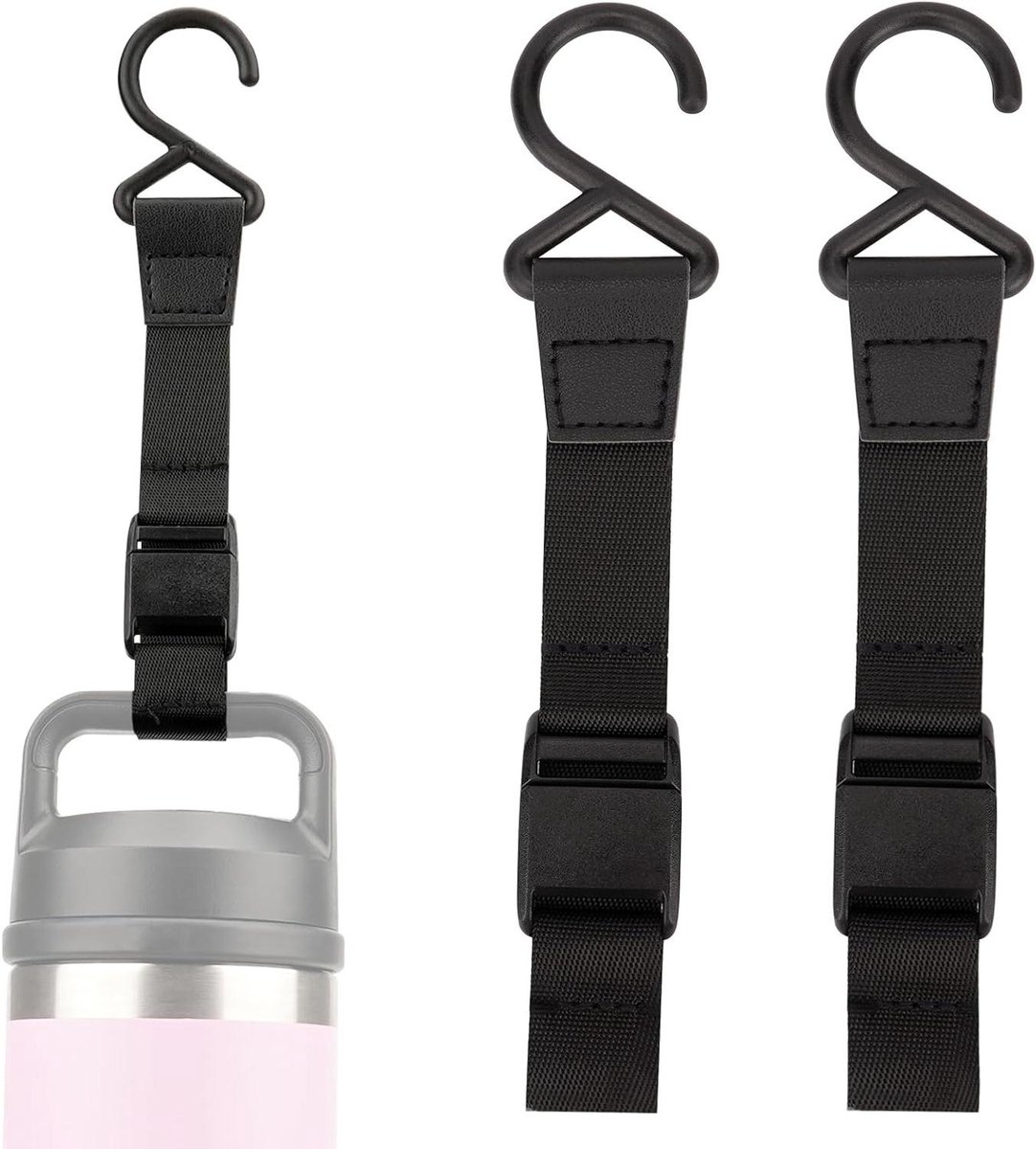 Hek Haken Fles - Fles Hanger Gesp - Fles Ophangen Buiten - Magnetische S-Haak Sluiting - 2 stuks - Zwart