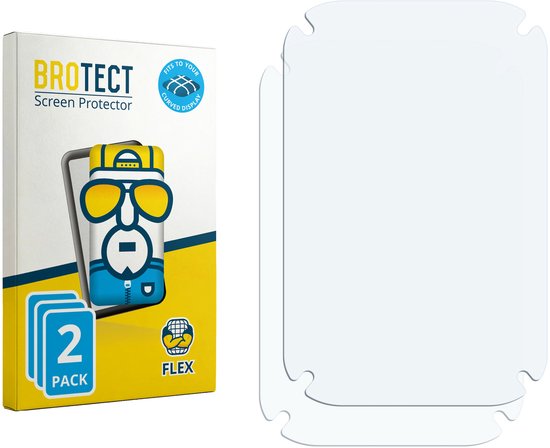 BROTECT schermprotector verpakking met cartoonfiguur en twee transparante schermprotectors.