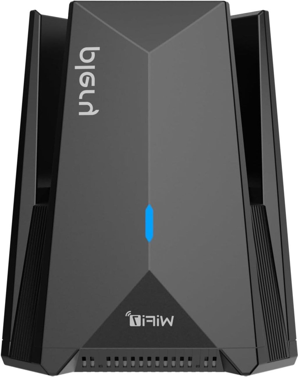 WiFi 7 Adapter - Draadloze Netwerkkaart - Snel Internet Gebruiken - Ingebouwde Drivers - 6500 Mbps - Zwart