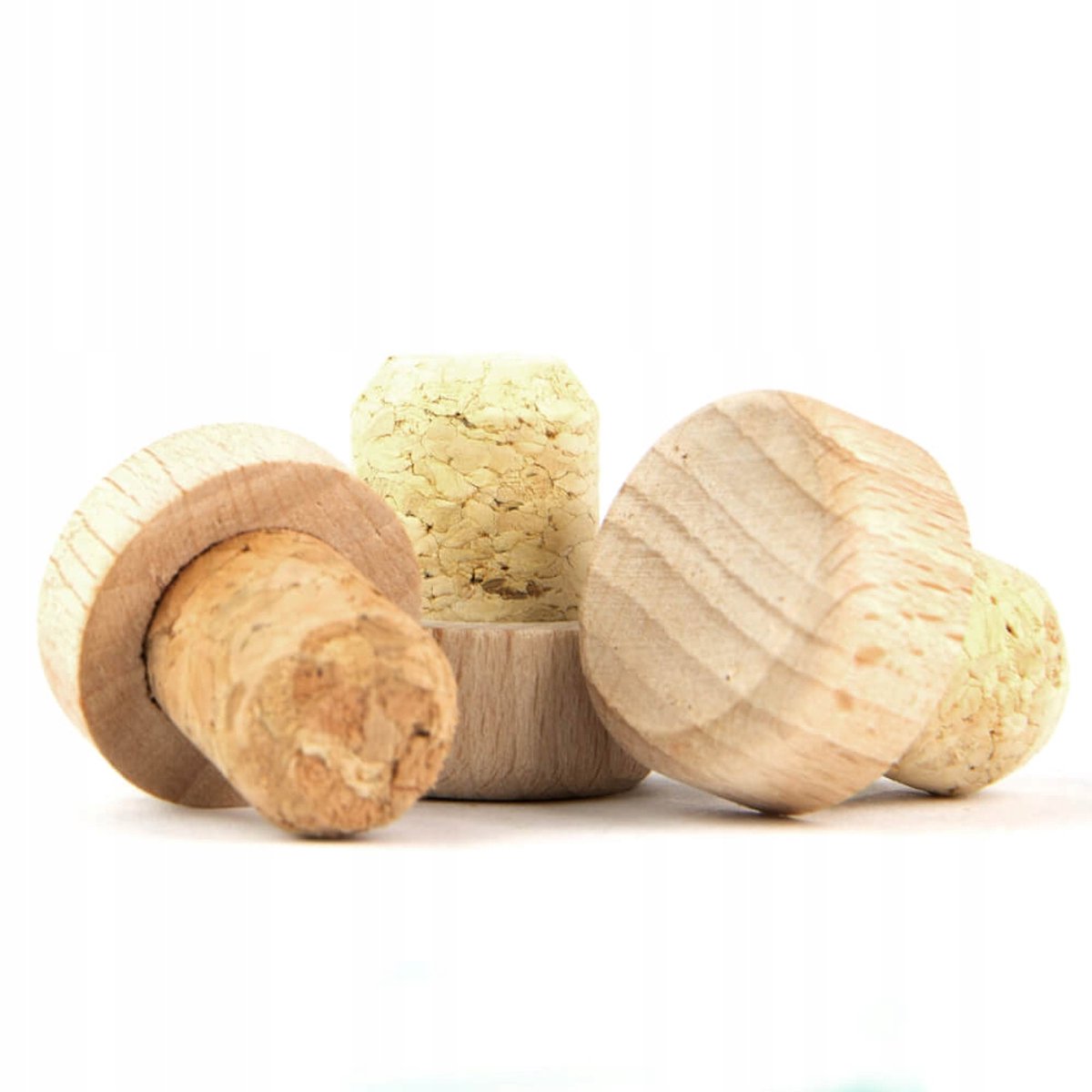 Bimberek - Natuurlijke Paddestoel Kurk - Houten Hoofd - Zonder Kurkaccessoire