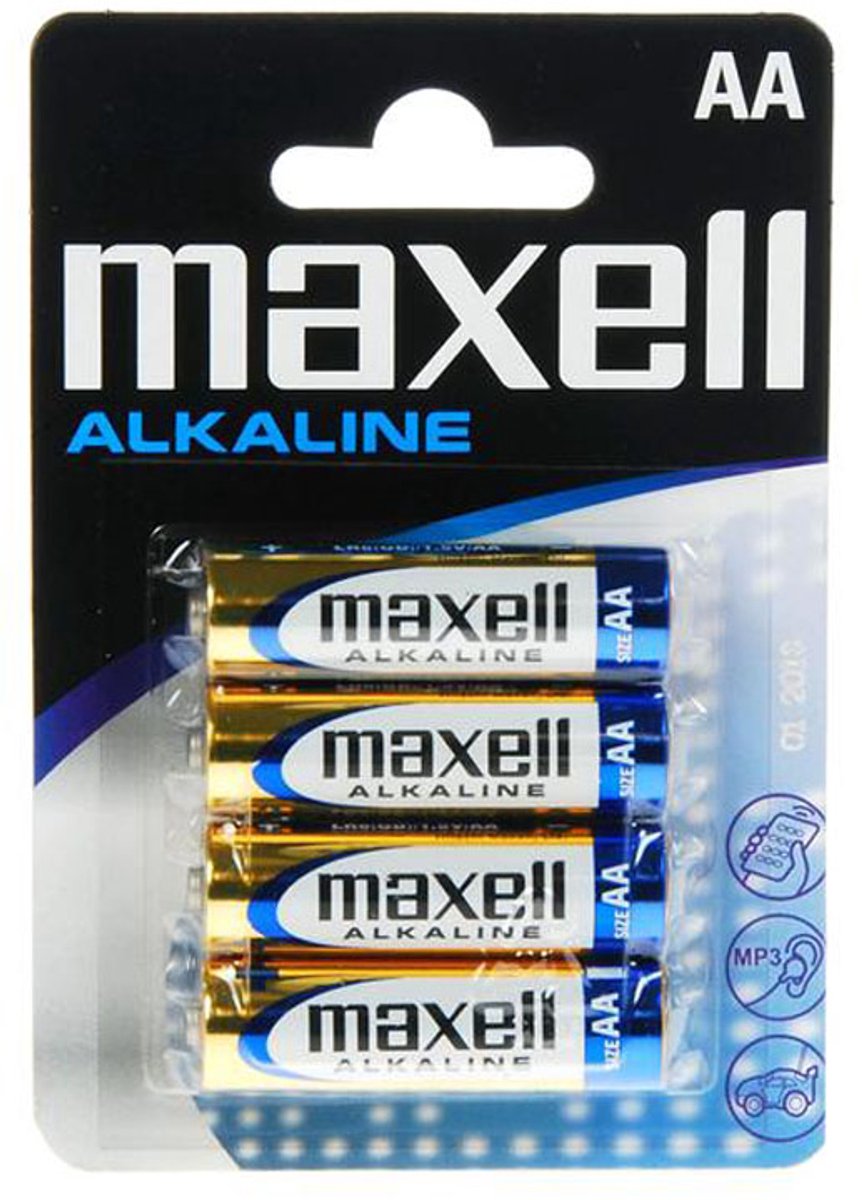 4x alkaline batterij Maxell Alkaline LR6/AA BL020