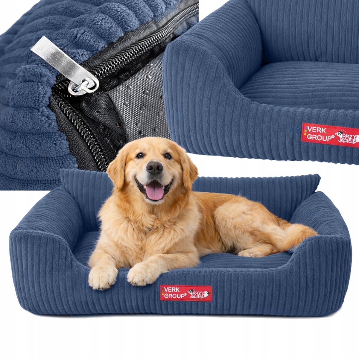 Przyjaciele Serie - Fluwelen Dierenmand - Antislip - Blauw - Maat L