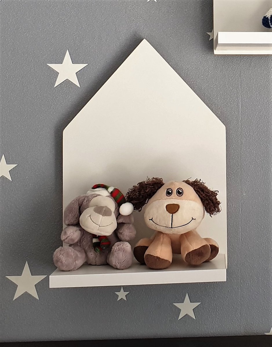 Moliland skandiDomek Serie - Houten Wandrek - Scandinavisch Design - Wit MDF - 18 mm Dikte