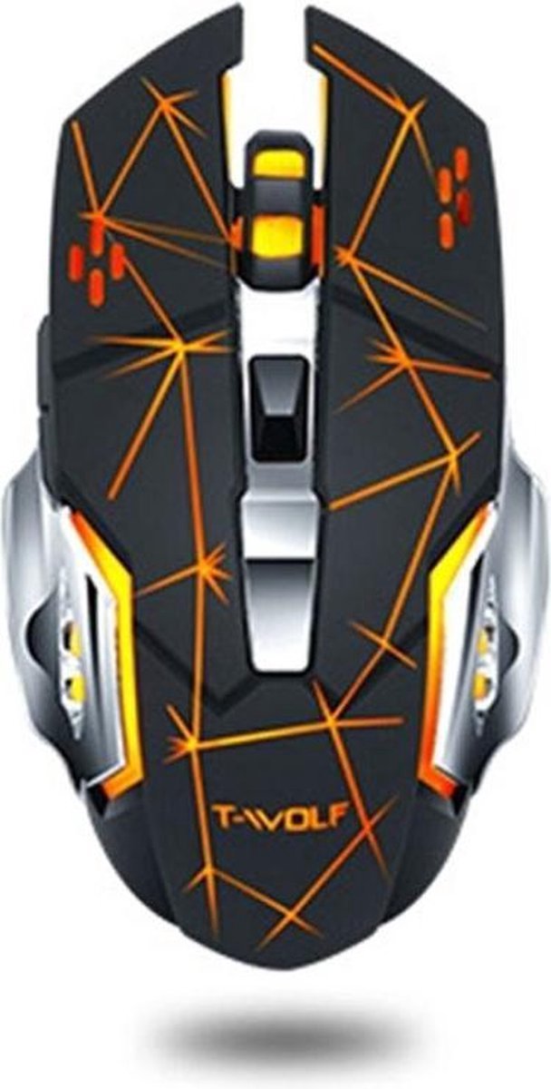 Draadloze Gaming Muis Q13B – Bluetooth + 2.4G USB – Oplaadbaar – 2400 DPI – Stille Klik – RGB LED – Ergonomisch – Star Black