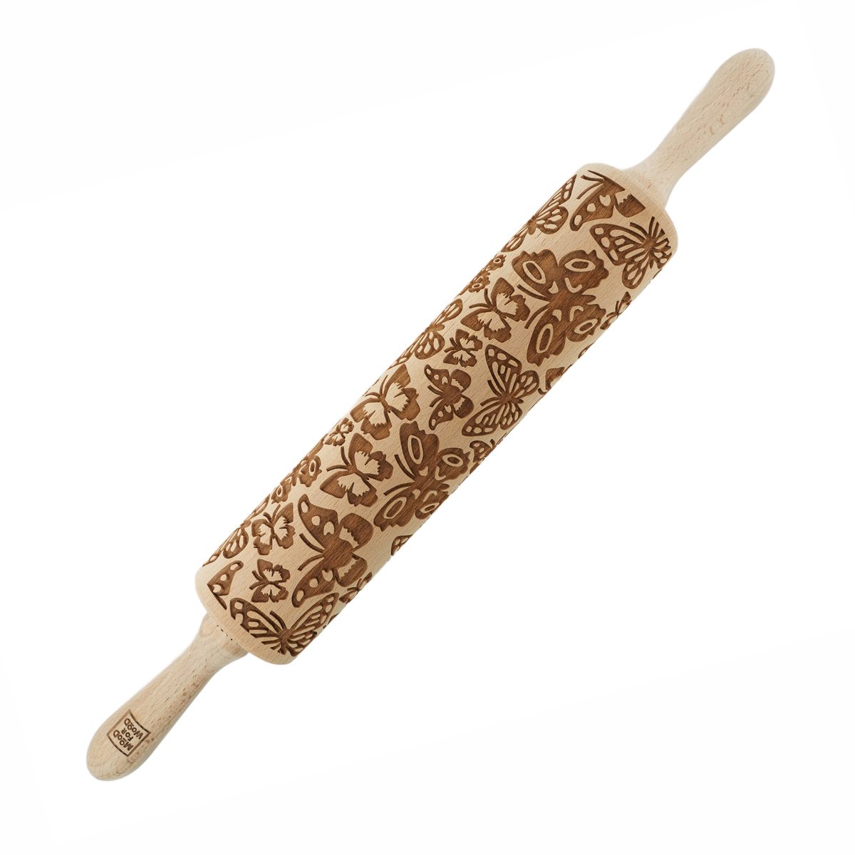 MoodForWood Motyle - Houten Deegroller - Gegraveerd - 43 cm - Ideaal voor Bakken