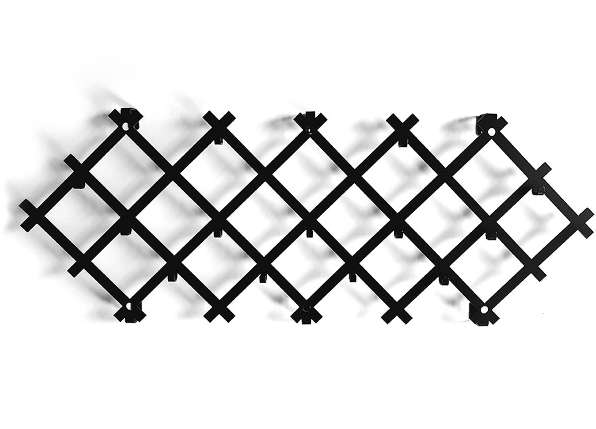 Decorizzly Cross - Wandkapstok - Geometrisch - 13 Haken - Zwart