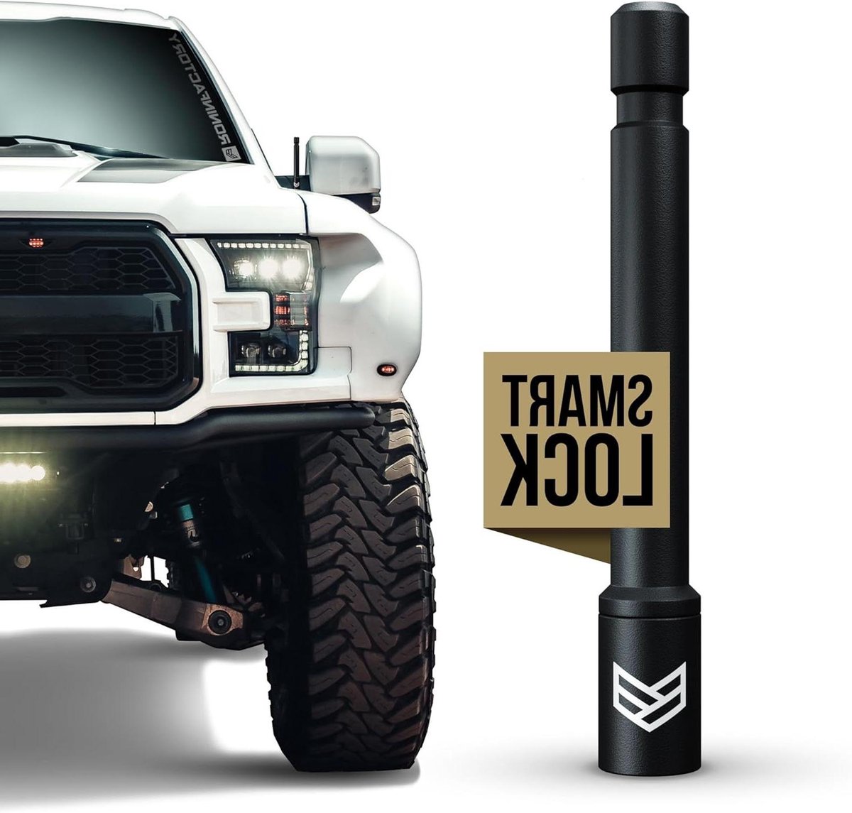 Vrachtwagenantenne Kort - Flexibele Antenne Auto - Radio Signaal Ontvangen - Verbeterd Anti-diefstal Ontwerp - 5 Inch - Zwart
