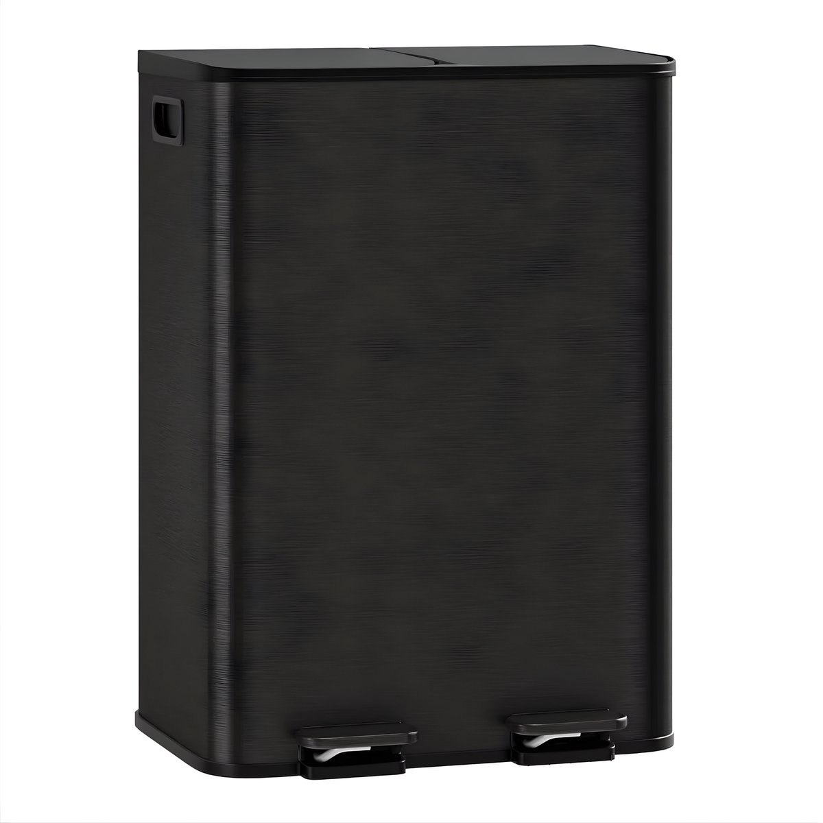 Dubbele Prullenbak 2x30L - RVS Pedaalemmer - Mat Zwart