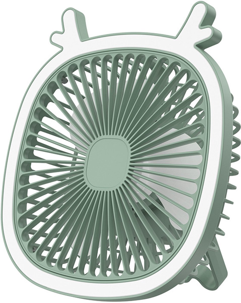 USB Bureauventilator Met 3 Snelheden – Stille Ventilator Met LED Lamp Voor Huis & Kantoor