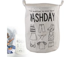 Wasmand - Opbergmand 60 ltr - Wasbox Opvouwbaar - Mand Rond met handvaten - Speelgoedmand - Wassorteerder - Woon Accessoires - Stoffen Wasmand - Ideaal voor Wasmiddel, Speelgoed & Huisdierbenodigdheden