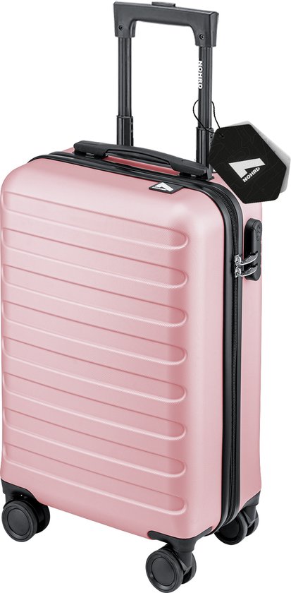 Nohrd Handbagage Koffer 38 L - Spinner Wielen - Trolley Lichtgewicht - Incl. Slot - Reiskoffer - 55x35x20 cm - Rosegoud