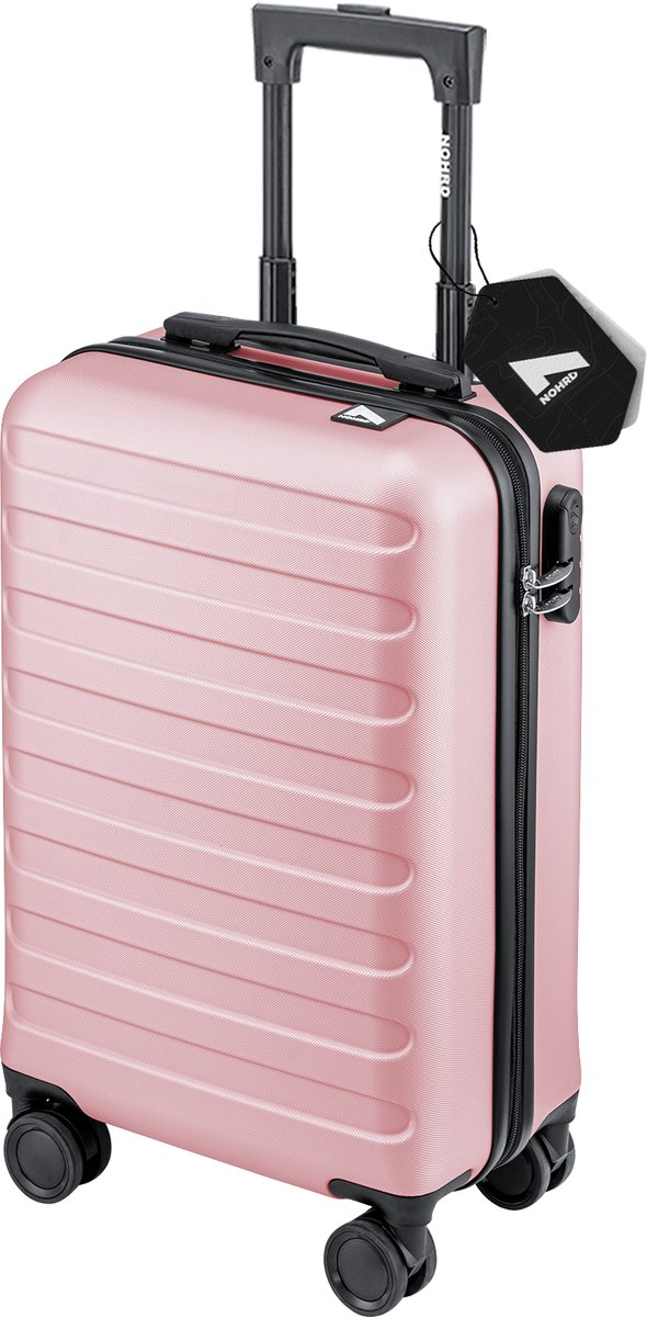 NOHRD Handbagage Koffer - 38 L - Rosegoud - Reiskoffer - 55x35x20 cm - Trolley - Lichtgewicht - Incl. Slot
