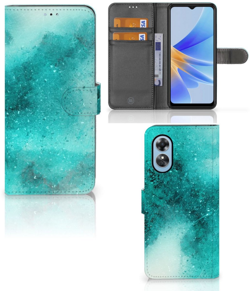 Book Case voor Hoesje OPPO A17 Painting Blue