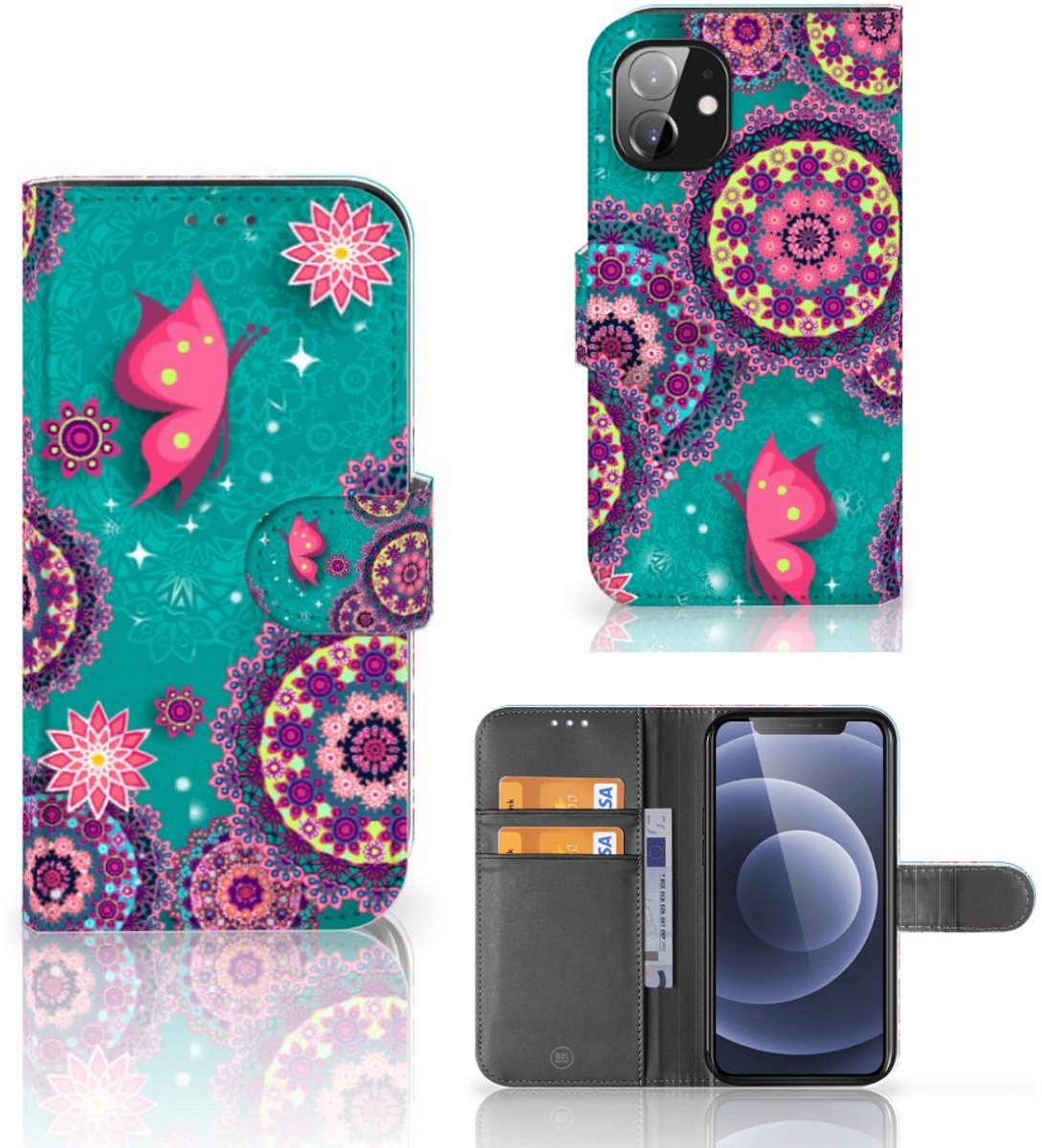 Apple iPhone 12 Mini Hoesje Cirkels en Vlinders