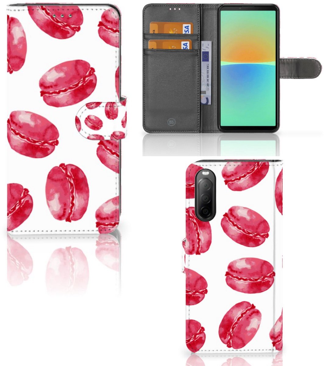 Sony Xperia 10 IV Book Cover Pink Macarons