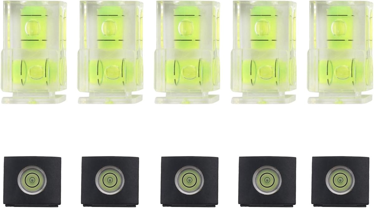 Flitsschoen Niveau - Camera Waterpas - Rechte Foto's - 2-assige & 1-assige - Compact Ontwerp - Zwart