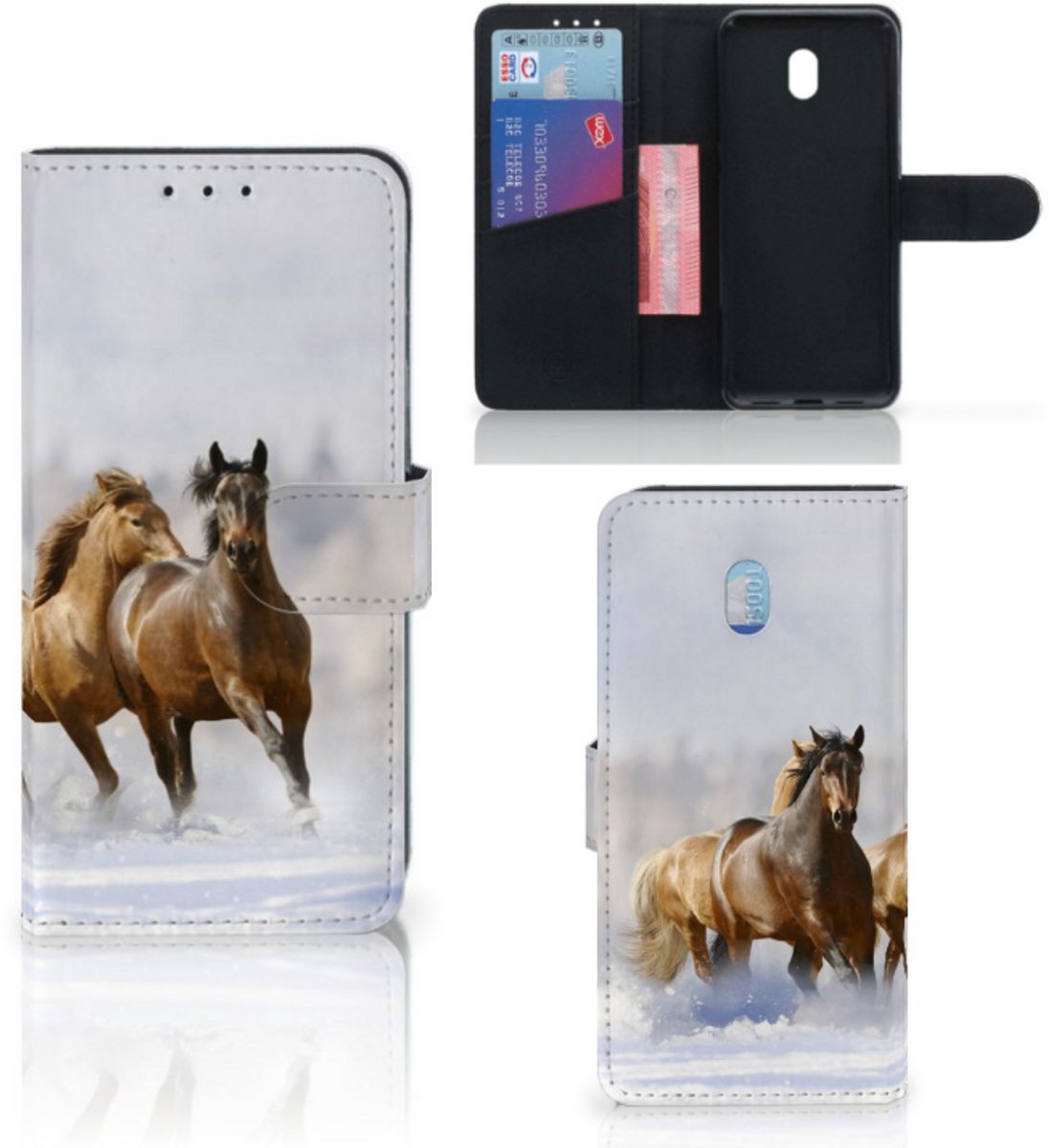 Xiaomi Redmi 8A Telefoonhoesje met Pasjes Paarden