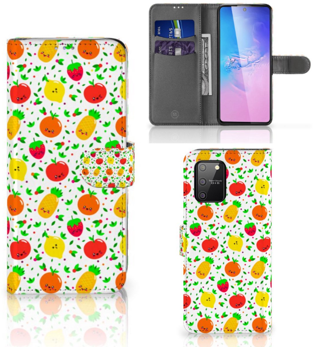 Samsung S10 Lite Book Cover Fruits