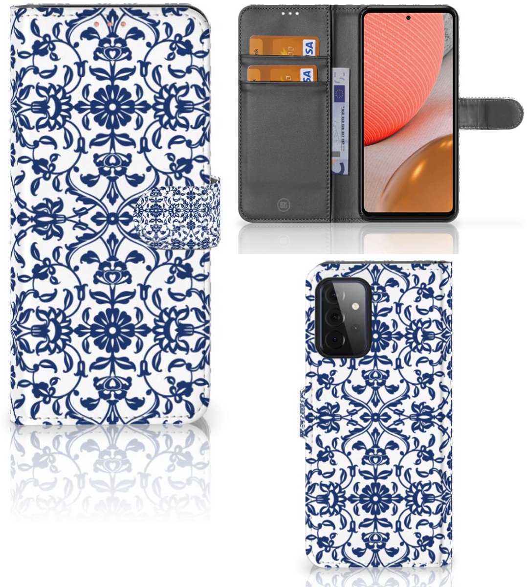 Samsung Galaxy A72 Hoesje Flower Blue