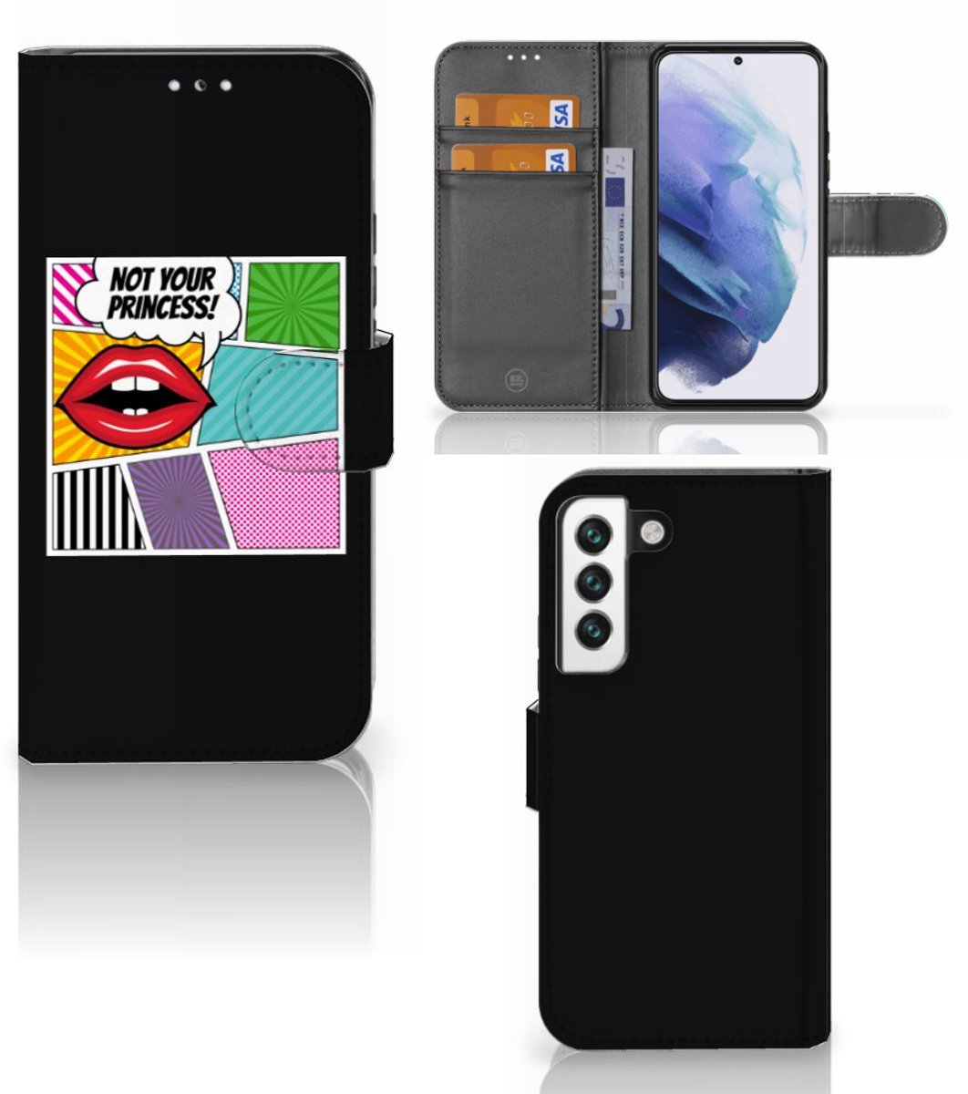 Samsung Galaxy S22 Wallet Case met Pasjes Popart Princess