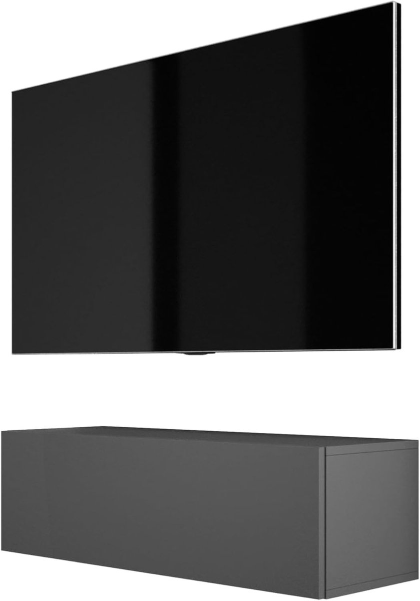 Hangende tv-kast - Muurkast tv meubel - Woonkamer opbergen - Moderne uitstraling - 100 cm breed - Antraciet