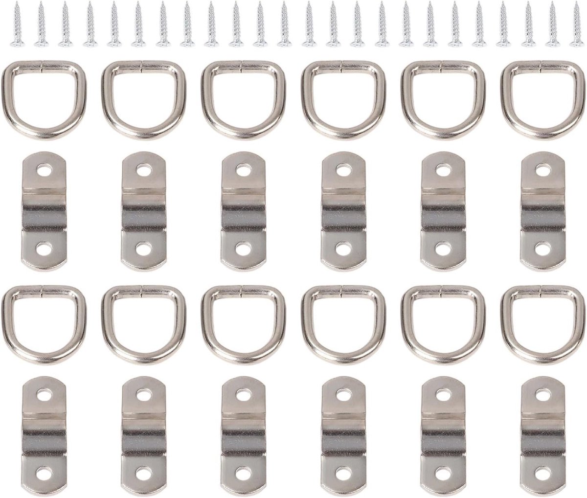 Tie Down Ankers - Vastzetpunten Ring - Lading Zekeren - Duurzaam Metaal Ontwerp - 13x20x2 cm - Zwart Zilver