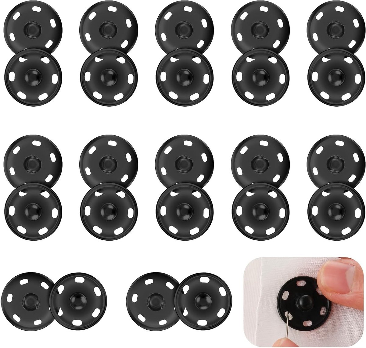 12PCS Metalen Drukknopen 21mm Zwart voor Kleding - Poppers, Bevestigingsmiddelen en DIY Naaiprojecten
