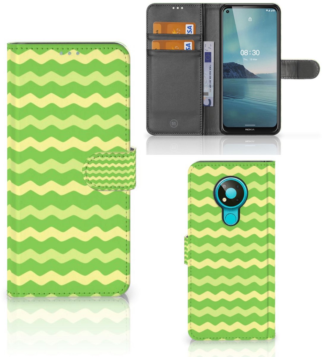 Nokia 3.4 Telefoon Hoesje Waves Green