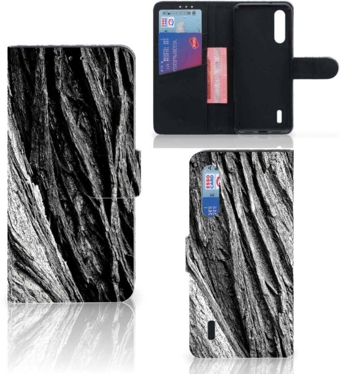 Boekhoesje voor Book Style Case Xiaomi Mi 9 Lite Boomschors Grijs